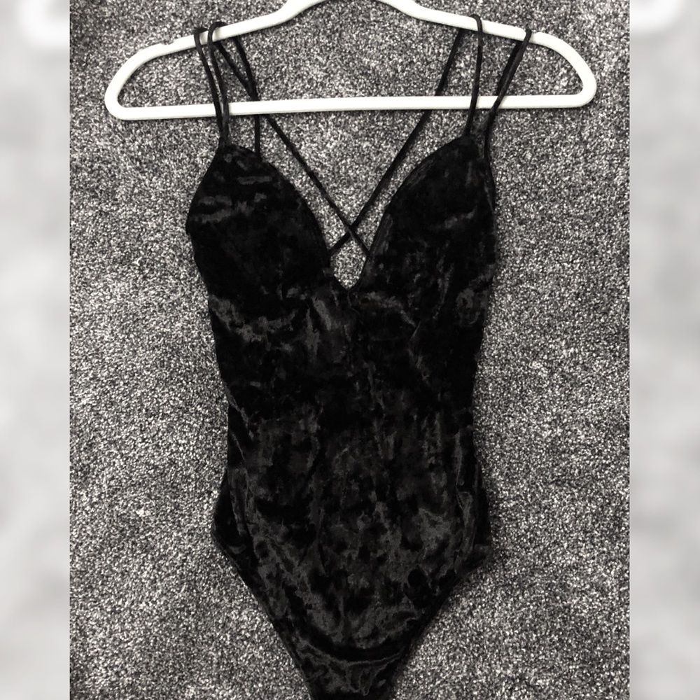 Suede body suite.